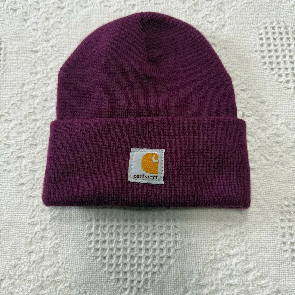 Kids Maroon Carhartt Beanie